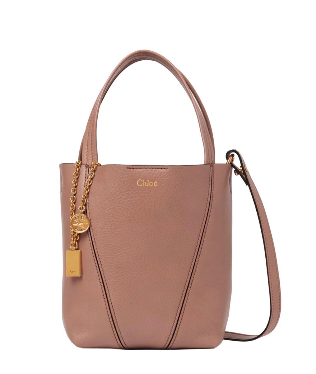 CHLOE Розовая кожаная сумка тоут, фото 3