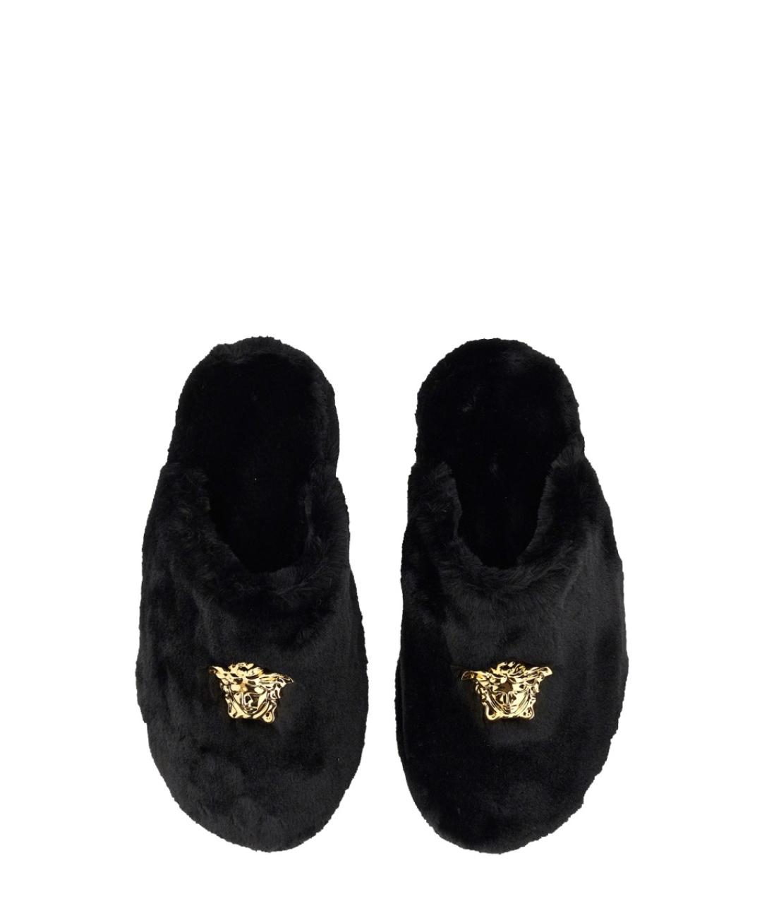 VERSACE Черные текстильные мюли, фото 2