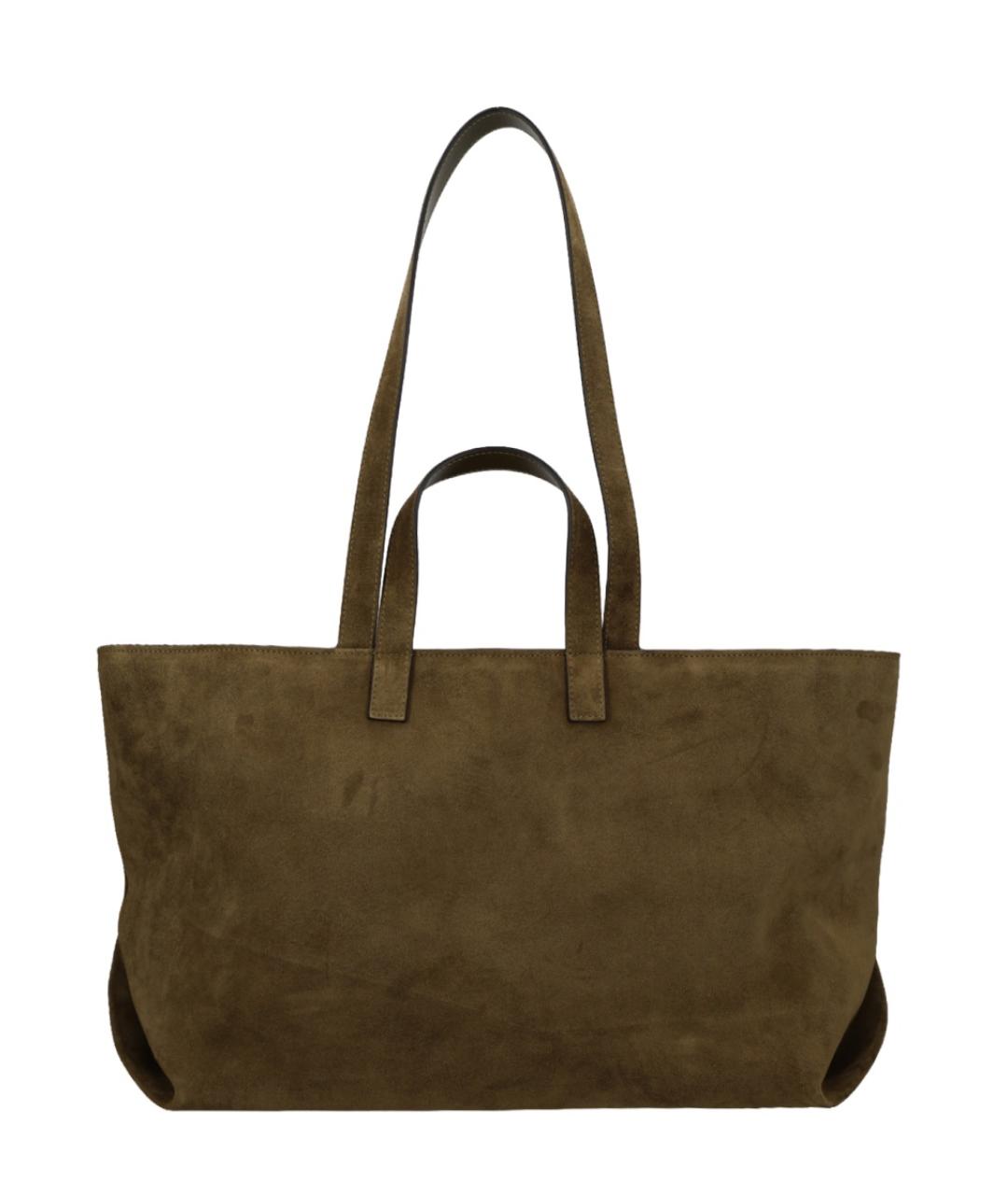 A.P.C. Зеленая замшевая сумка тоут, фото 2