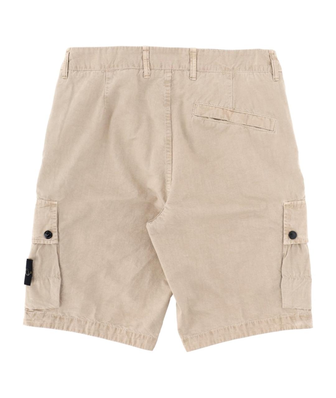 STONE ISLAND Бежевые хлопковые шорты, фото 3