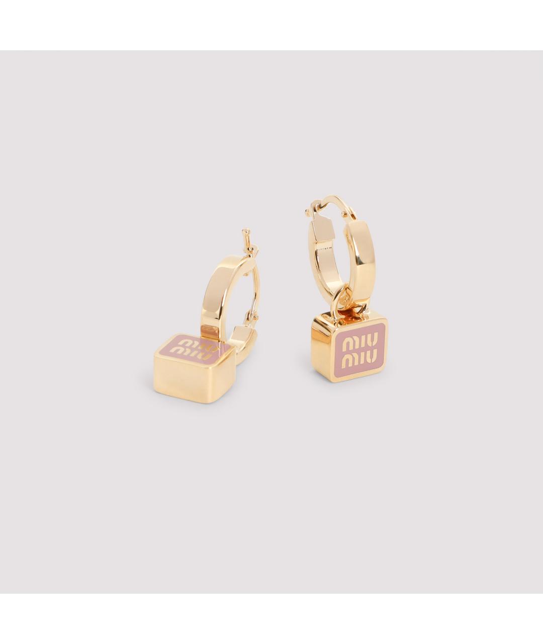 MIU MIU Золотые металлические серьги, фото 3