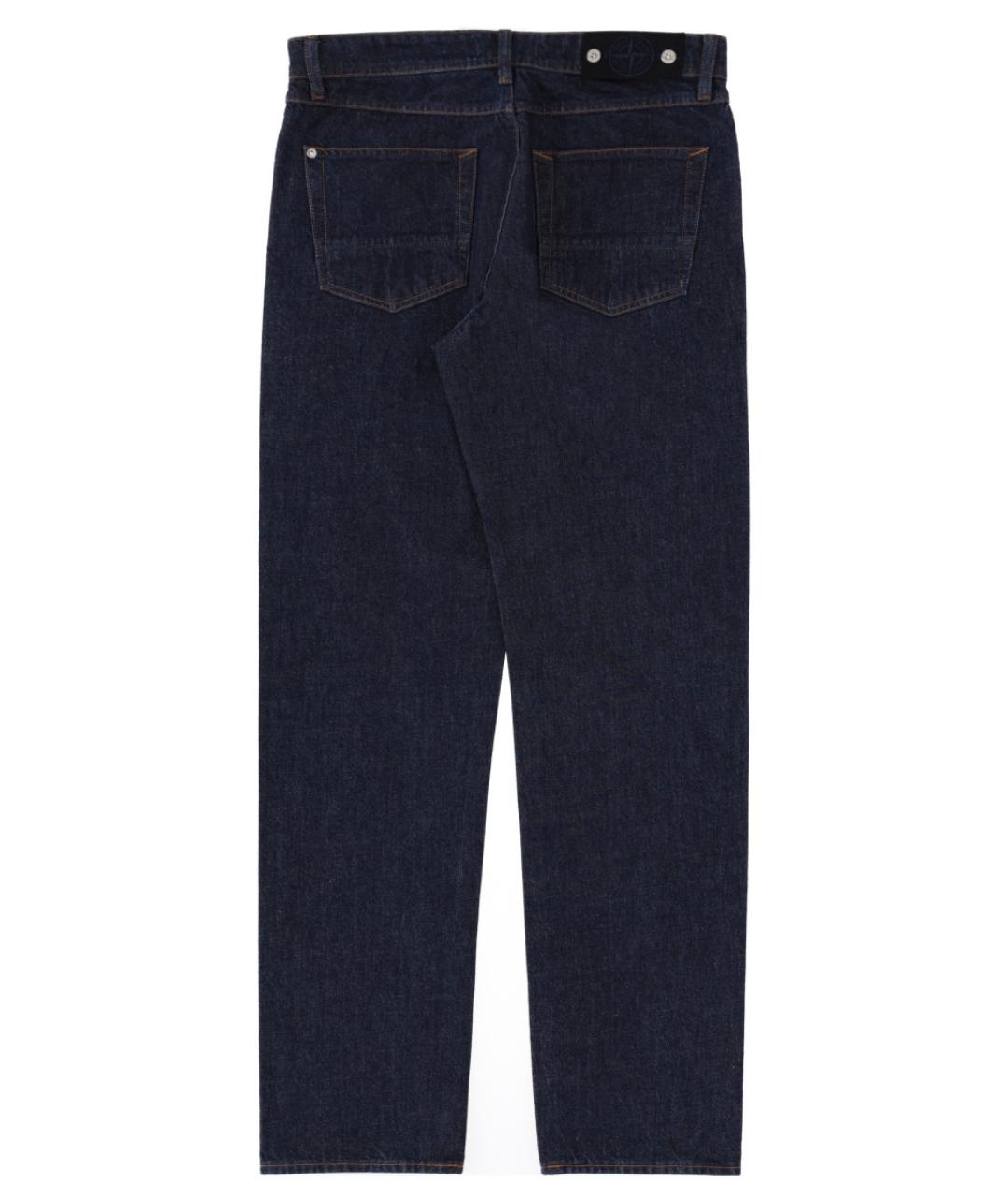 STONE ISLAND Синие хлопковые прямые джинсы, фото 3