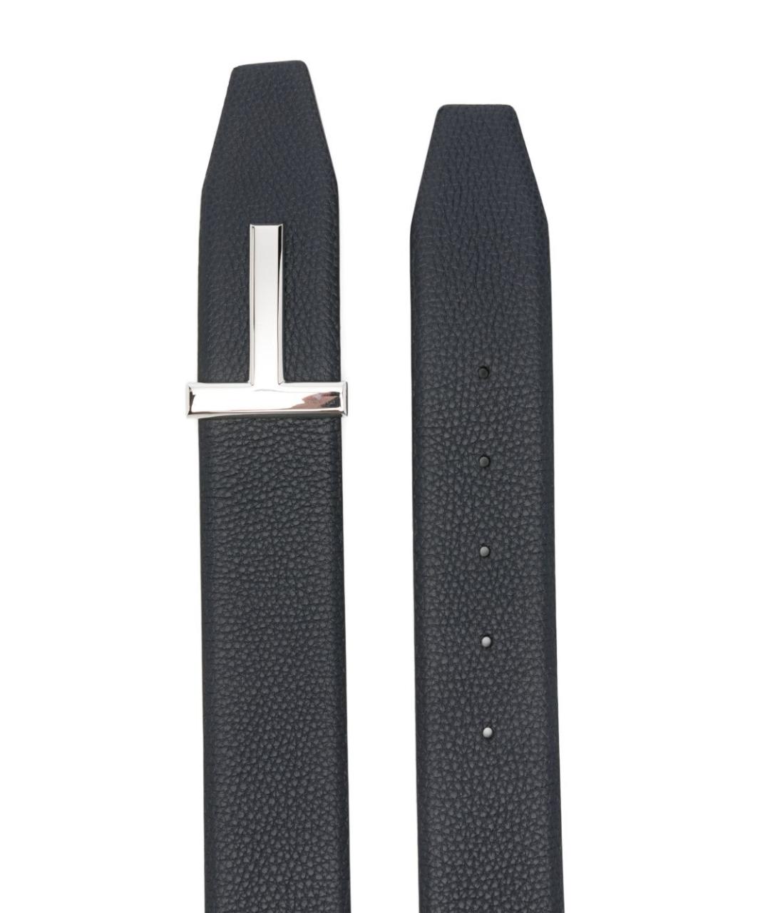 TOM FORD Темно-синий кожаный ремень, фото 2