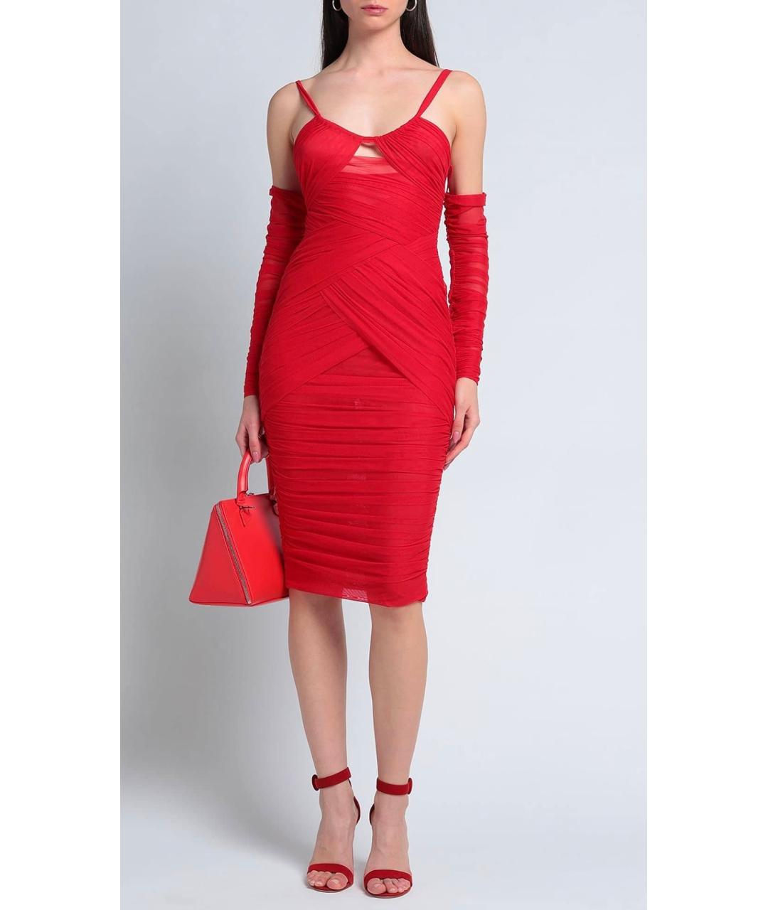 DOLCE&GABBANA Красное полиамидовое коктейльное платье, фото 2