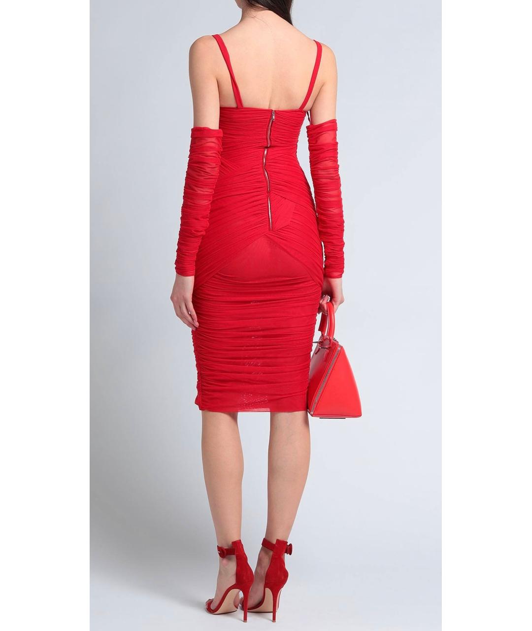 DOLCE&GABBANA Красное полиамидовое коктейльное платье, фото 3