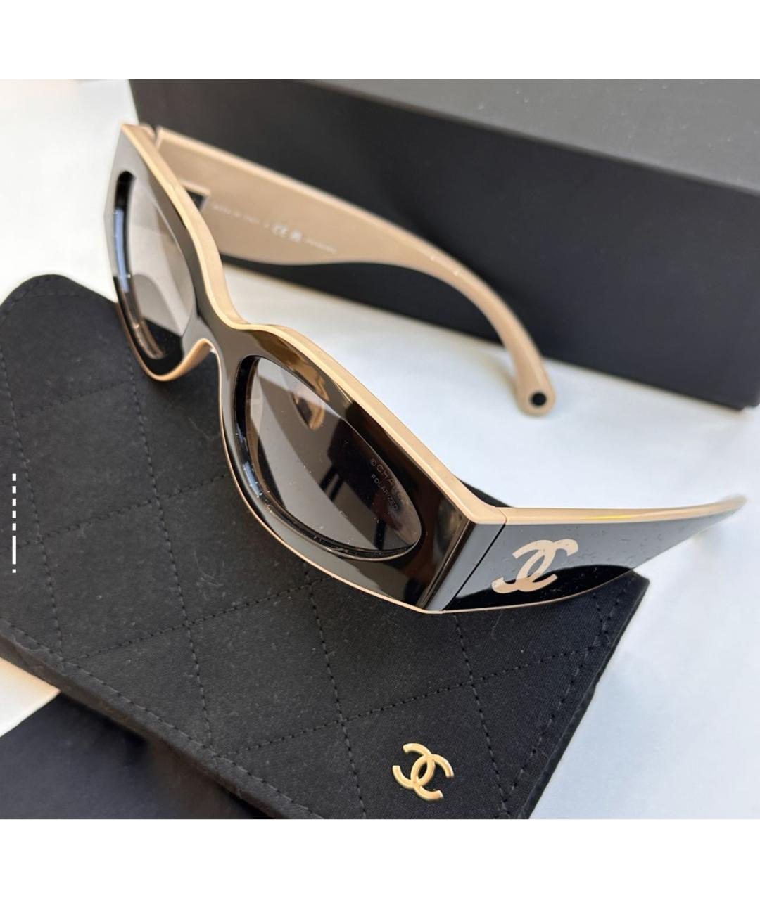 CHANEL Черные пластиковые солнцезащитные очки, фото 5