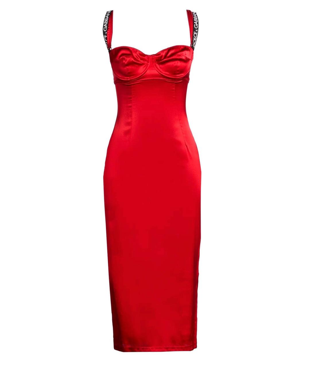 DOLCE&GABBANA Красное шелковое коктейльное платье, фото 1