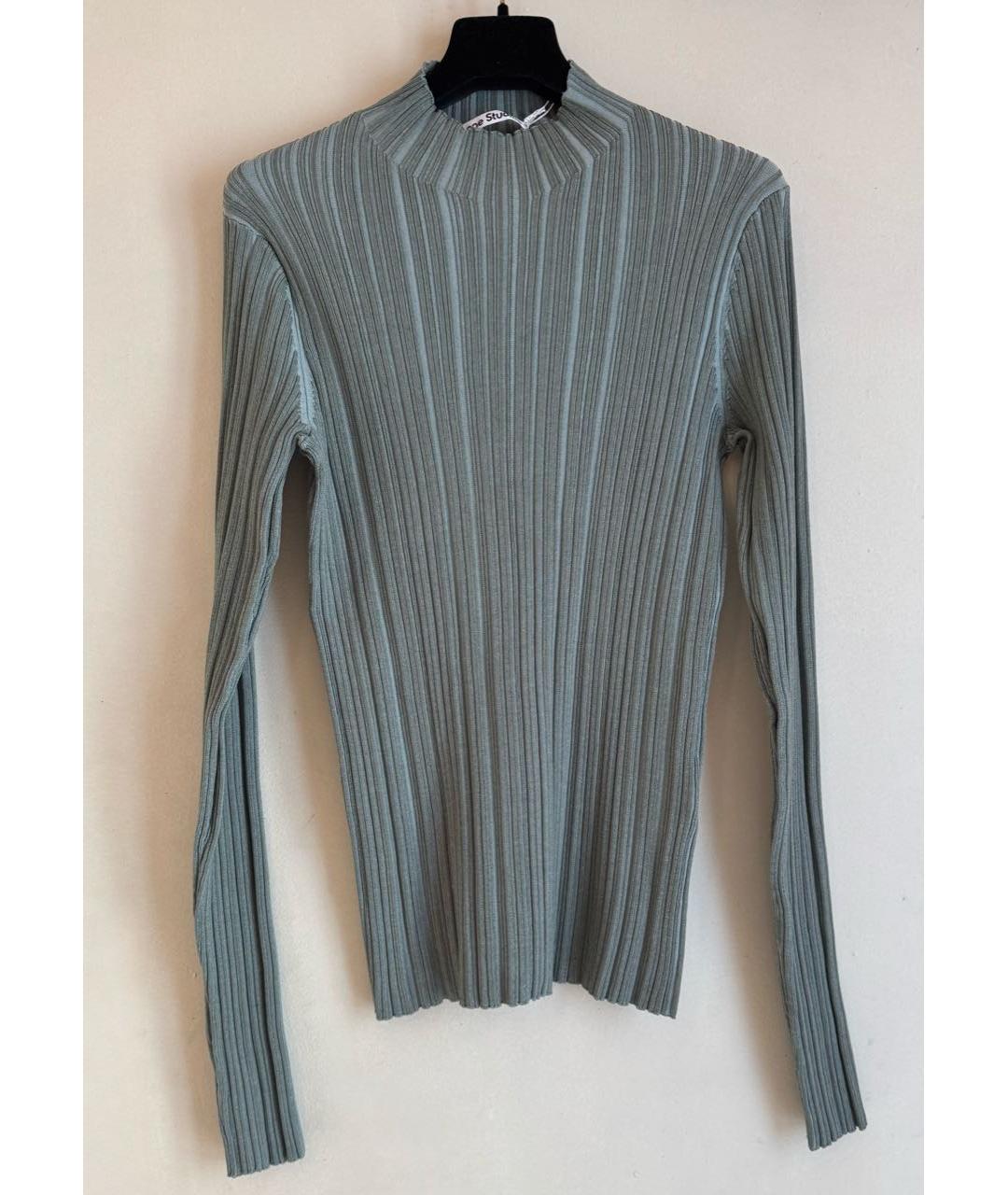 ACNE STUDIOS Зеленая хлопко-эластановая водолазка, фото 7