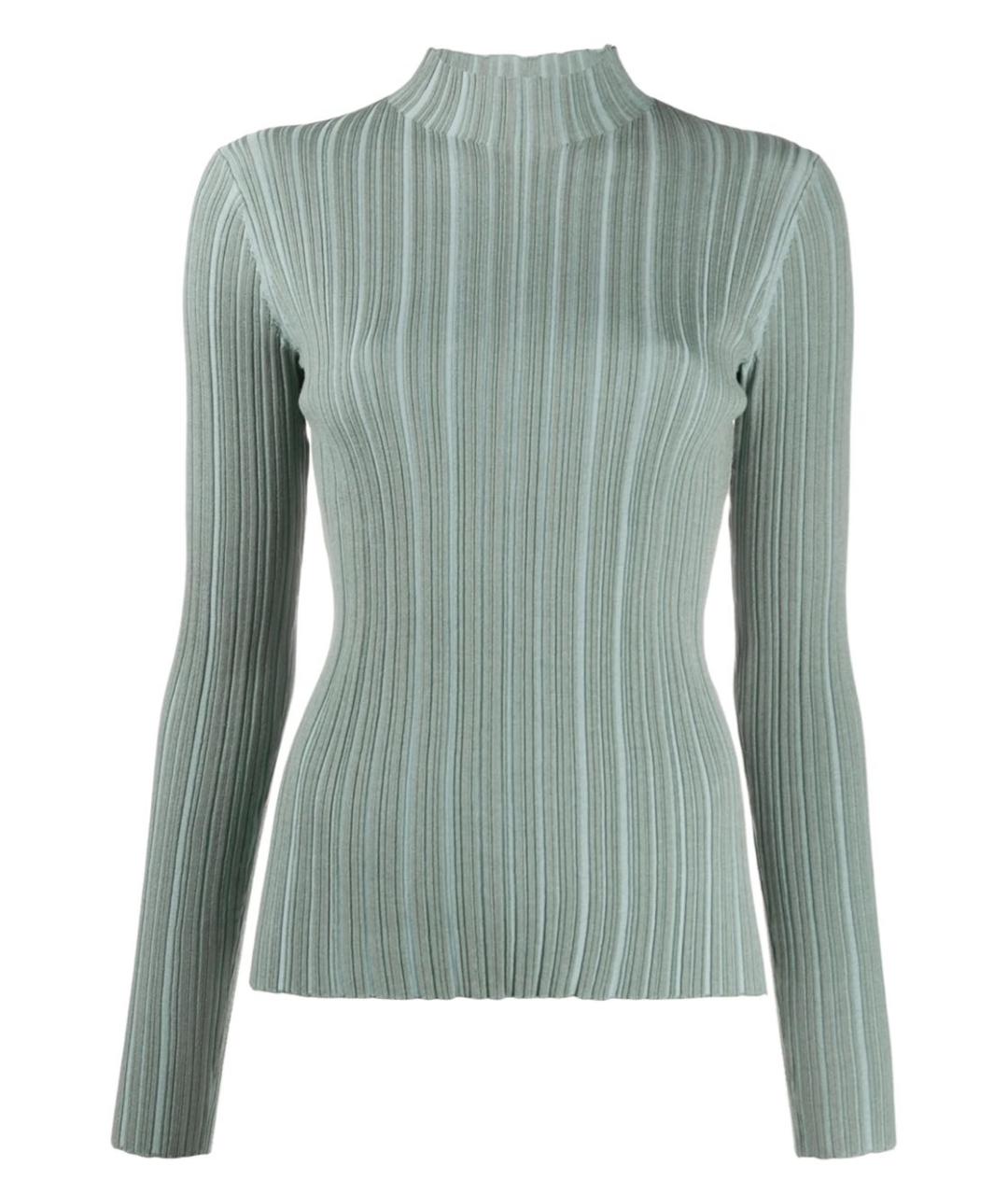 ACNE STUDIOS Зеленая хлопко-эластановая водолазка, фото 1