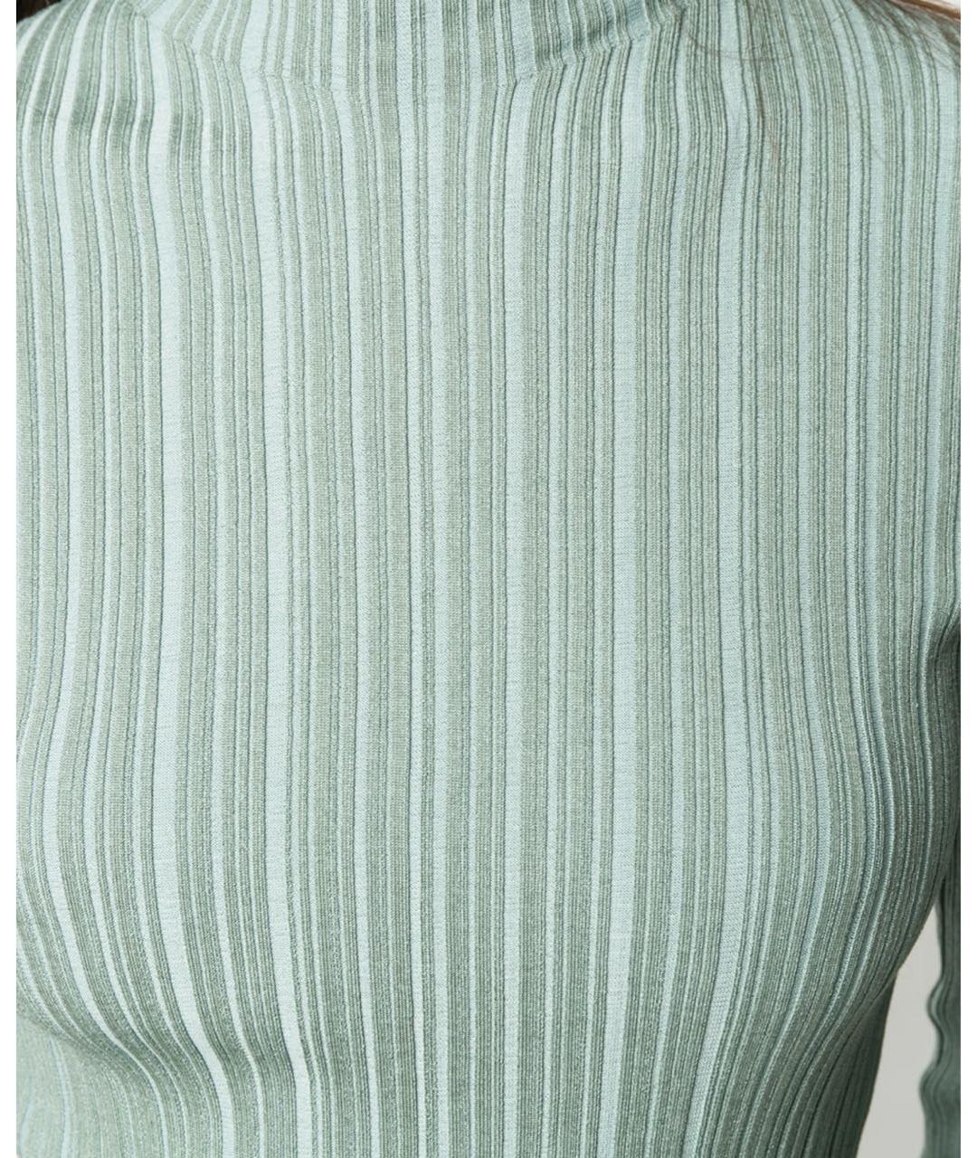 ACNE STUDIOS Зеленая хлопко-эластановая водолазка, фото 8