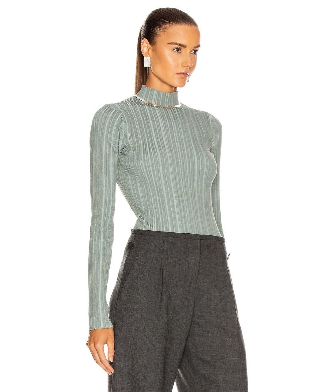 ACNE STUDIOS Зеленая хлопко-эластановая водолазка, фото 5