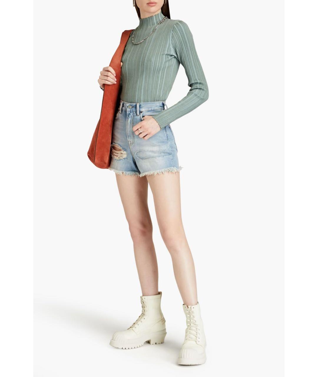 ACNE STUDIOS Зеленая хлопко-эластановая водолазка, фото 6