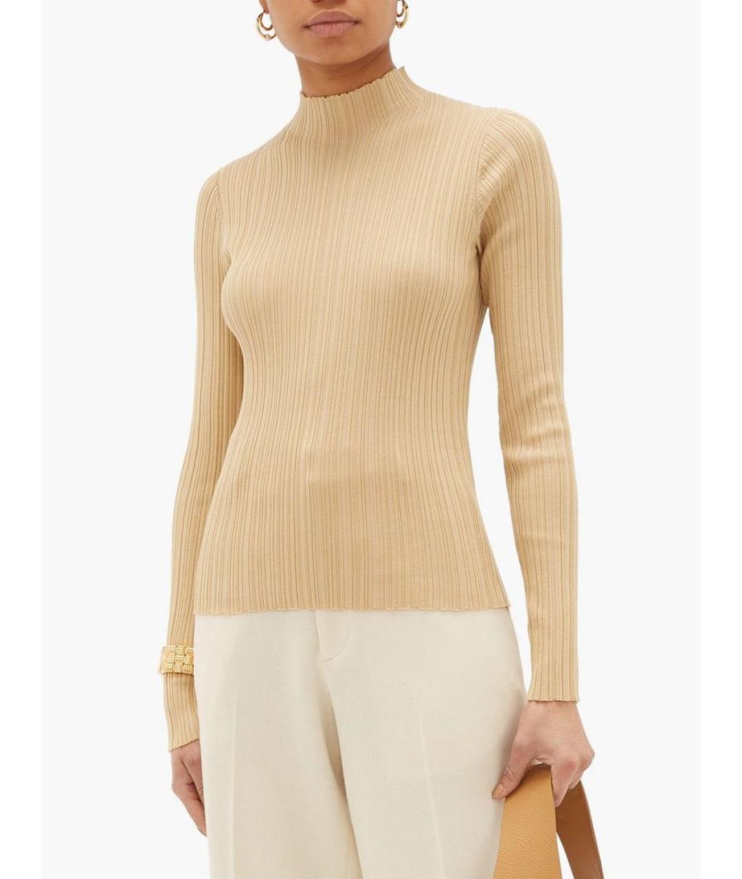 ACNE STUDIOS Бежевая хлопко-эластановая водолазка, фото 3