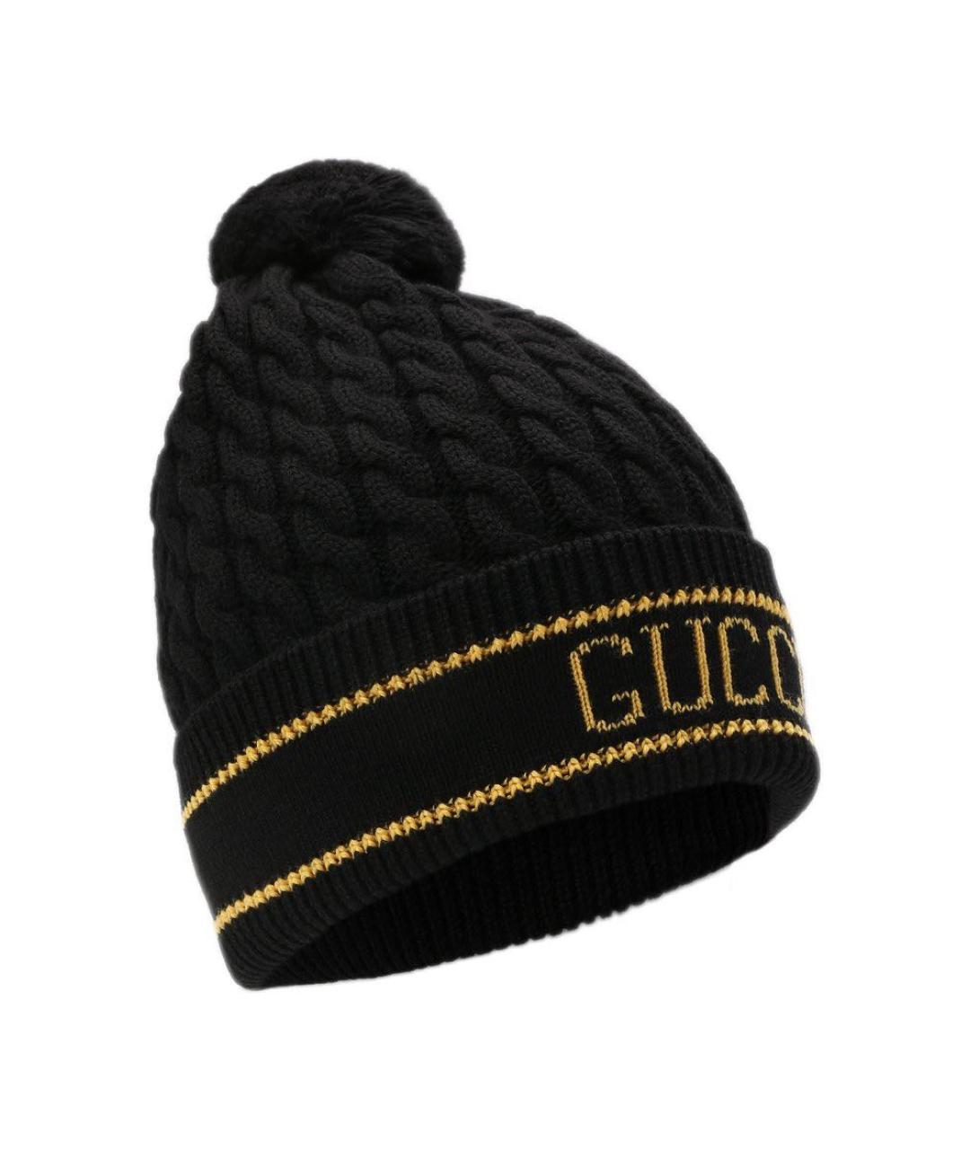 GUCCI Черная шерстяная шапка, фото 4