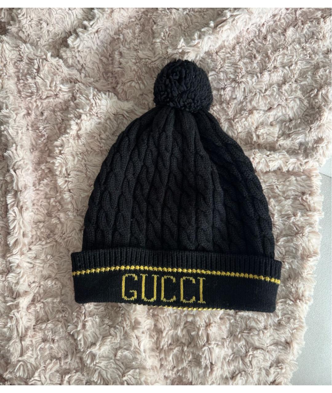 GUCCI Черная шерстяная шапка, фото 5