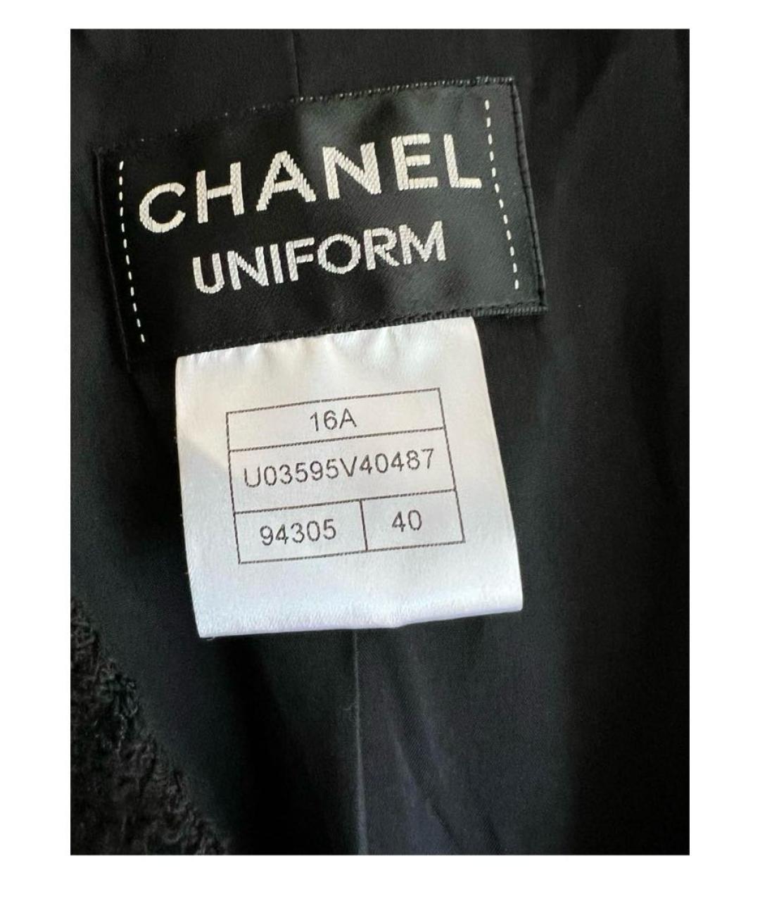 CHANEL Черный хлопковый жакет/пиджак, фото 2