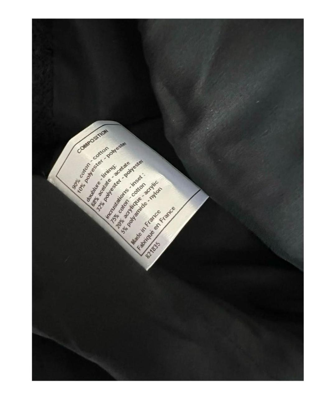CHANEL Черный хлопковый жакет/пиджак, фото 3