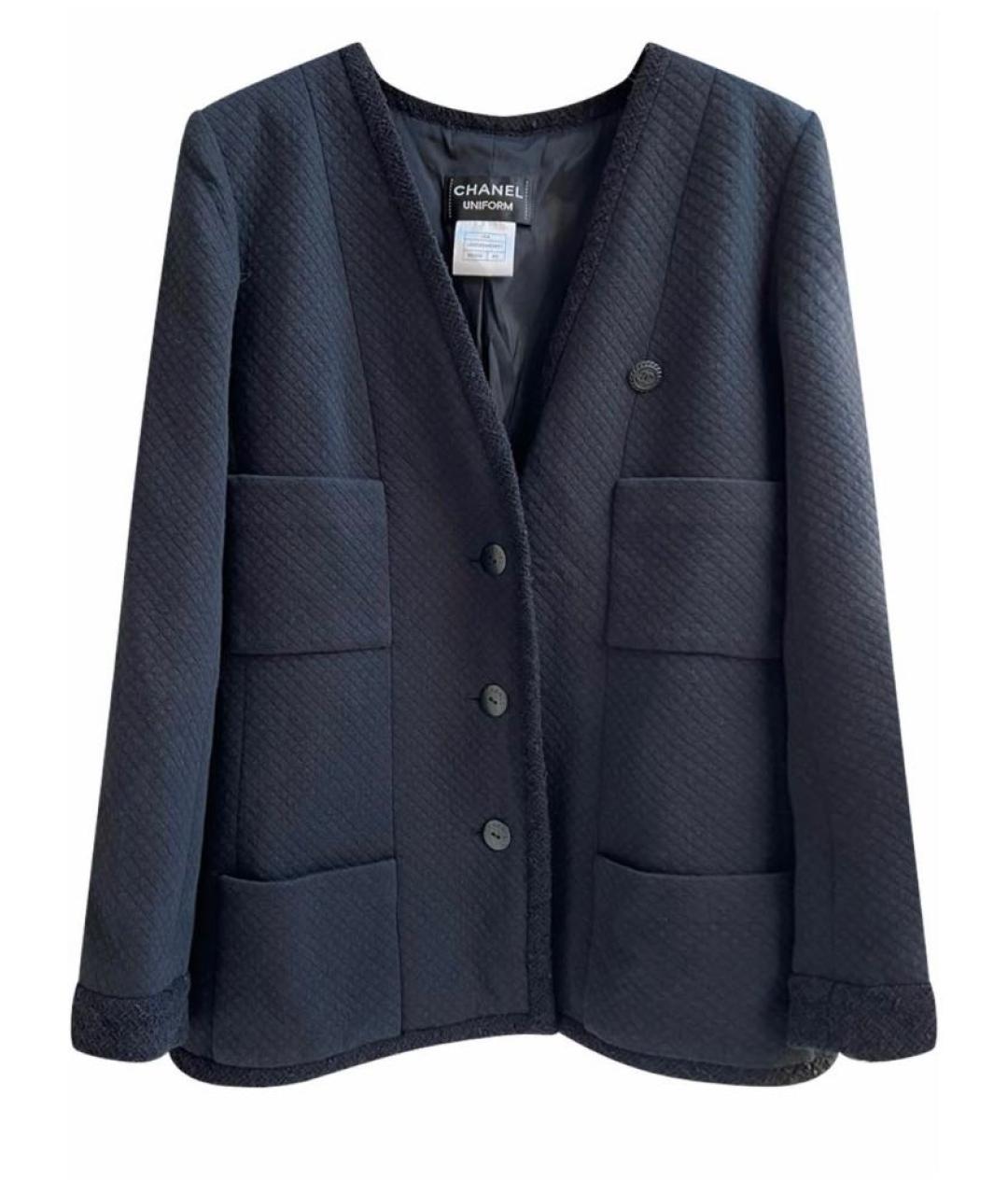 CHANEL Черный хлопковый жакет/пиджак, фото 1