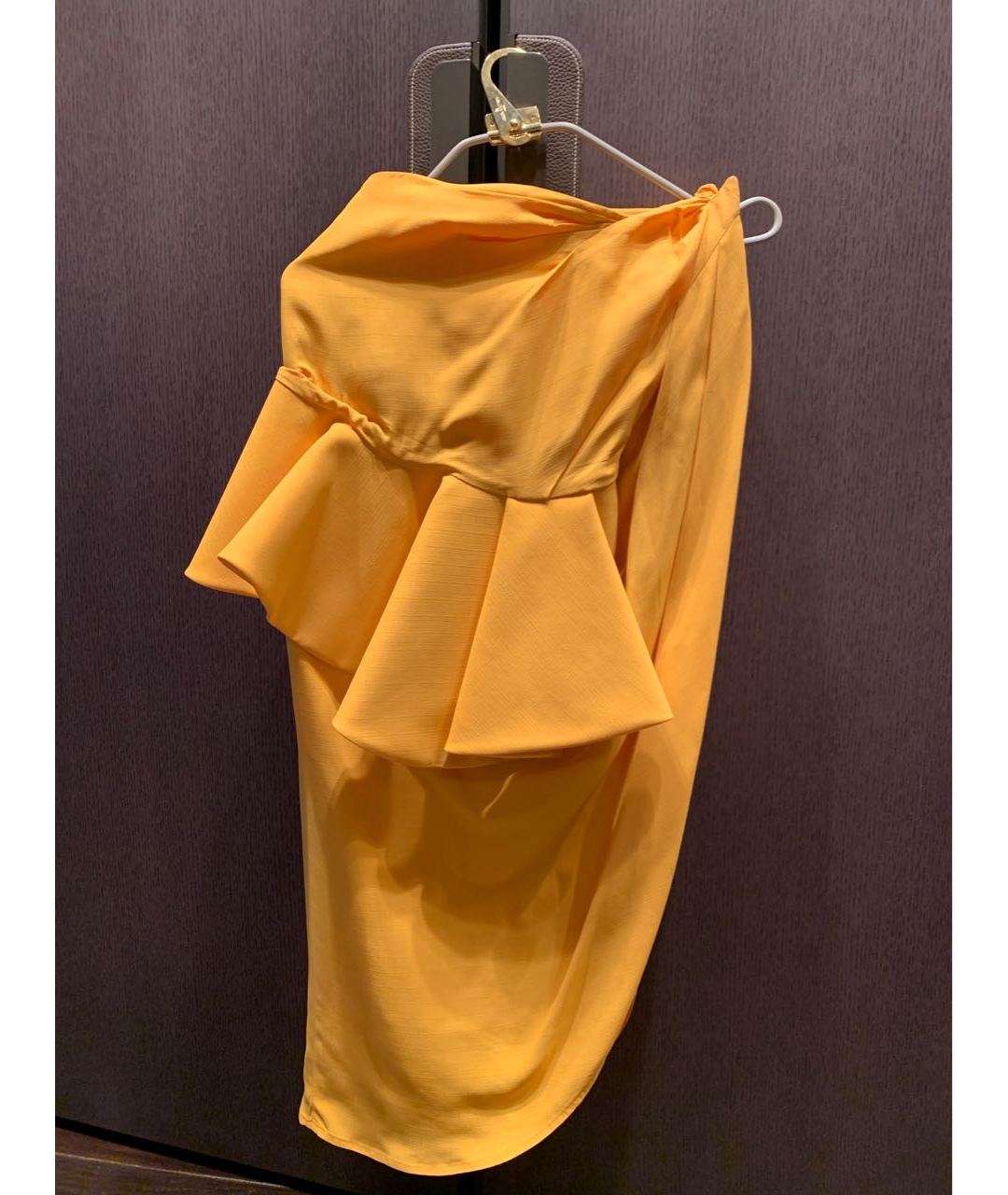 JACQUEMUS Желтая креповая юбка макси, фото 4