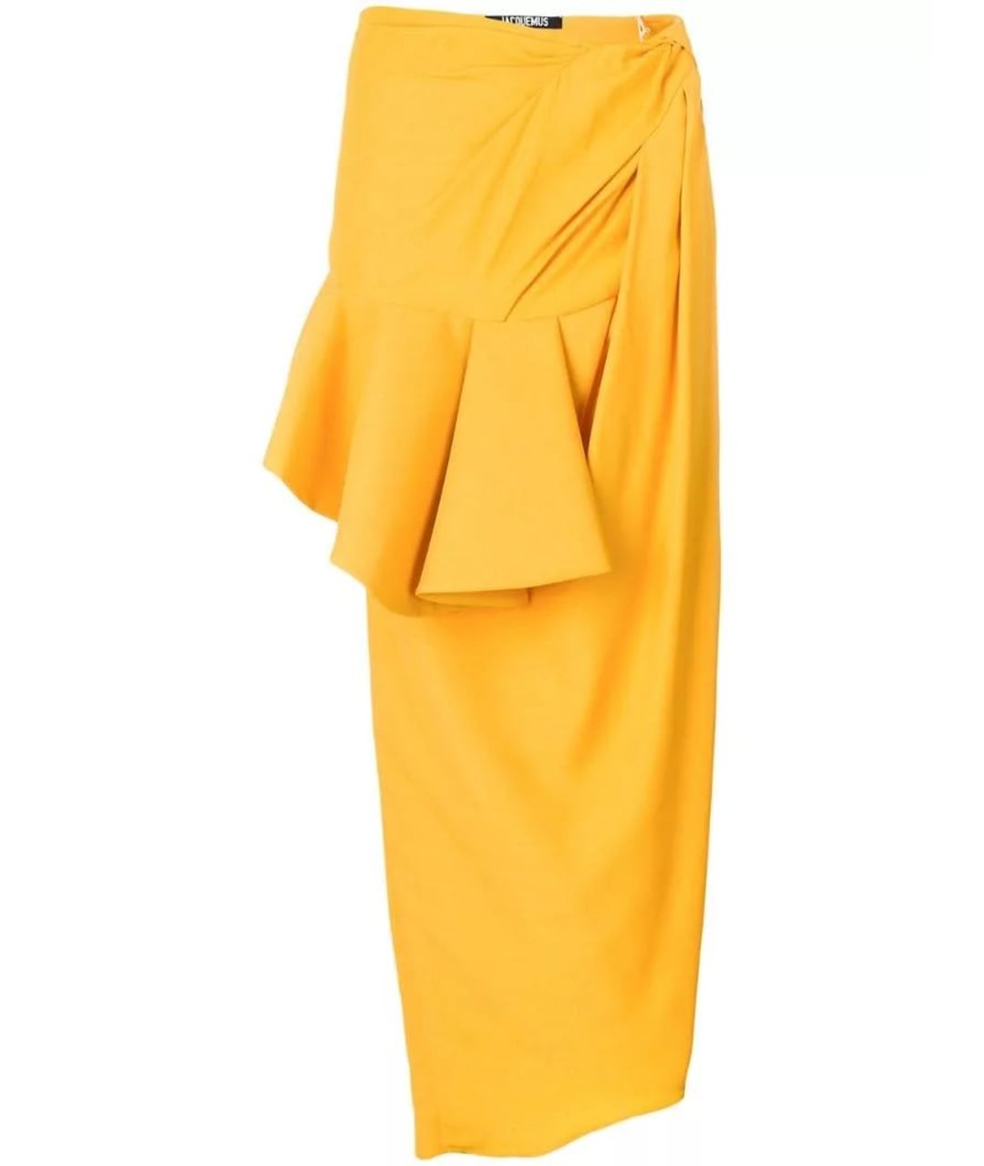 JACQUEMUS Желтая креповая юбка макси, фото 1