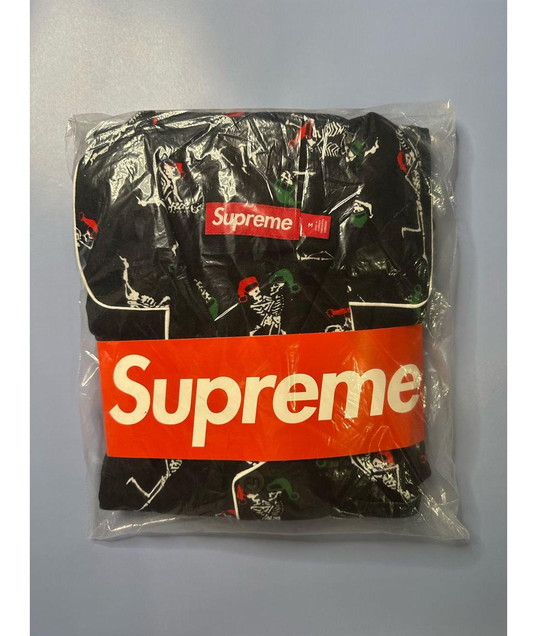 SUPREME Черная хлопковая пижама, фото 4