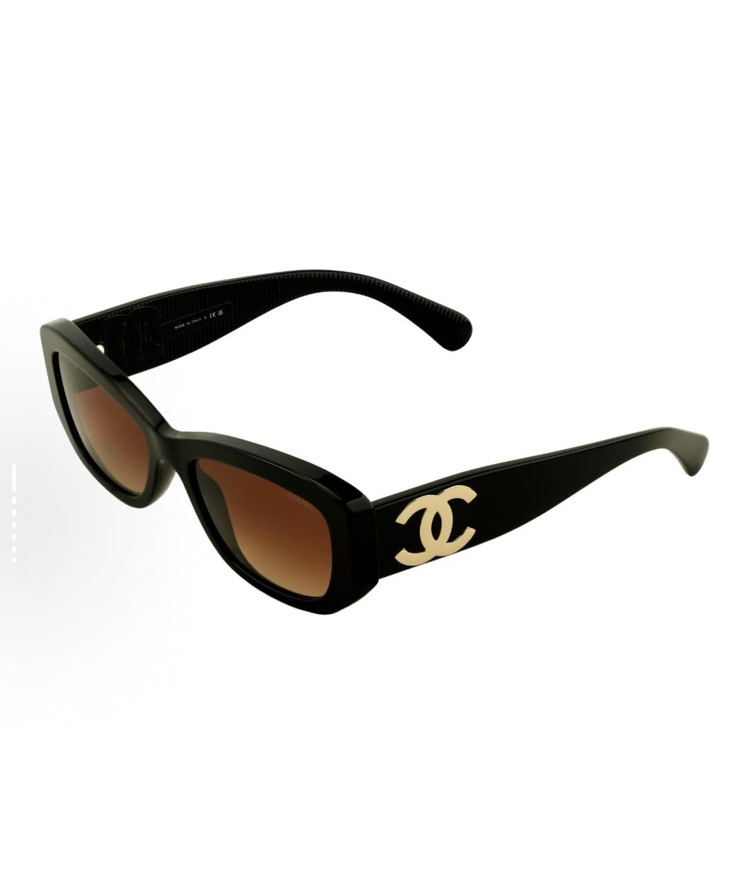CHANEL Черные пластиковые солнцезащитные очки, фото 5