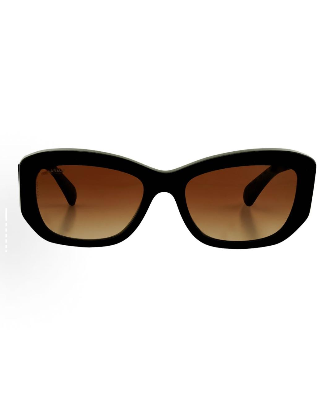 CHANEL Черные пластиковые солнцезащитные очки, фото 2
