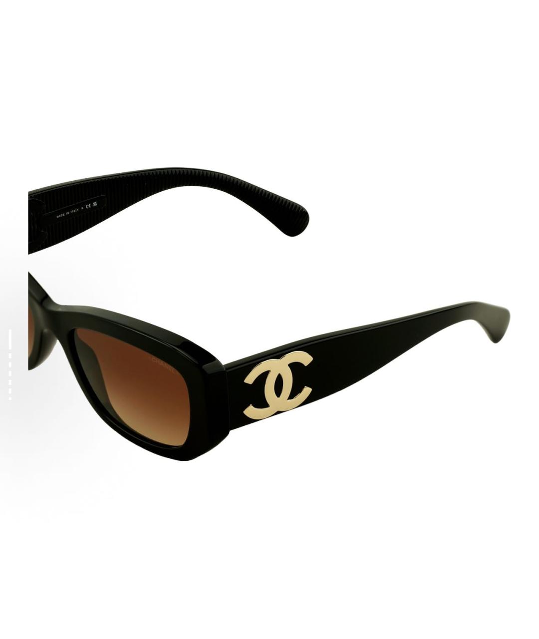CHANEL Черные пластиковые солнцезащитные очки, фото 4