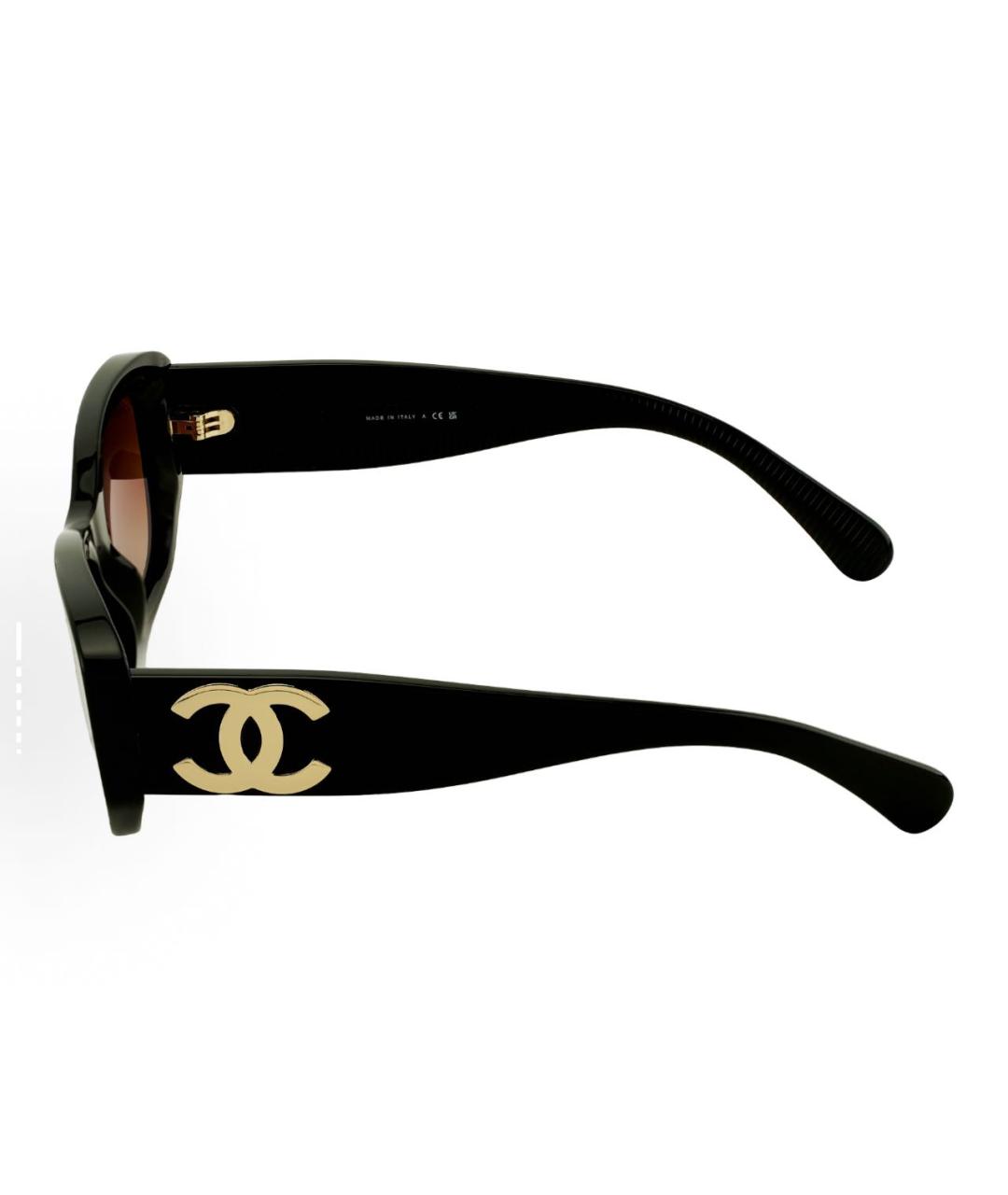 CHANEL Черные пластиковые солнцезащитные очки, фото 3