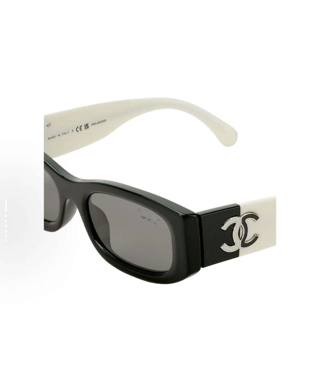 CHANEL Черные пластиковые солнцезащитные очки, фото 3