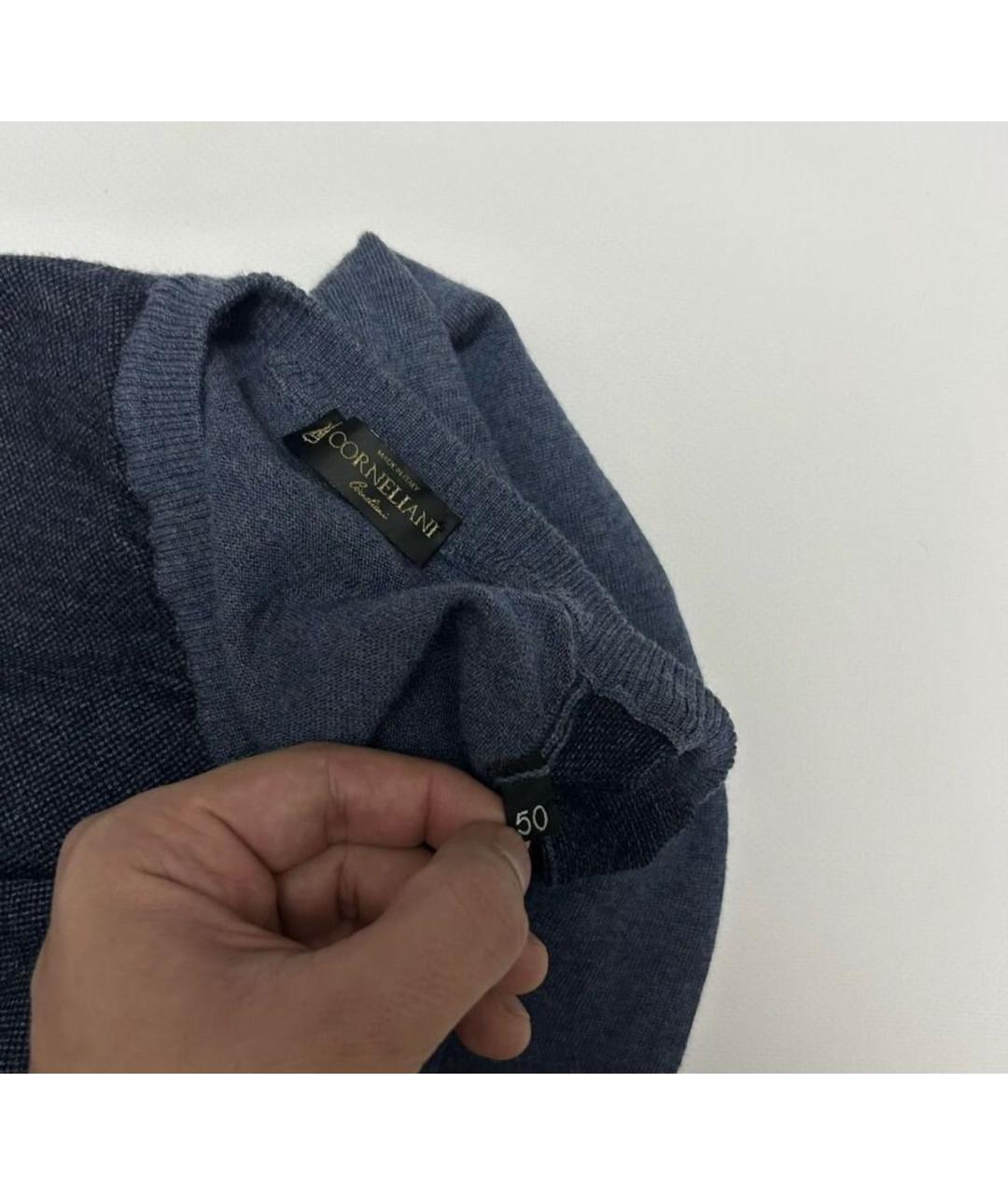CORNELIANI Темно-синий шерстяной джемпер / свитер, фото 6