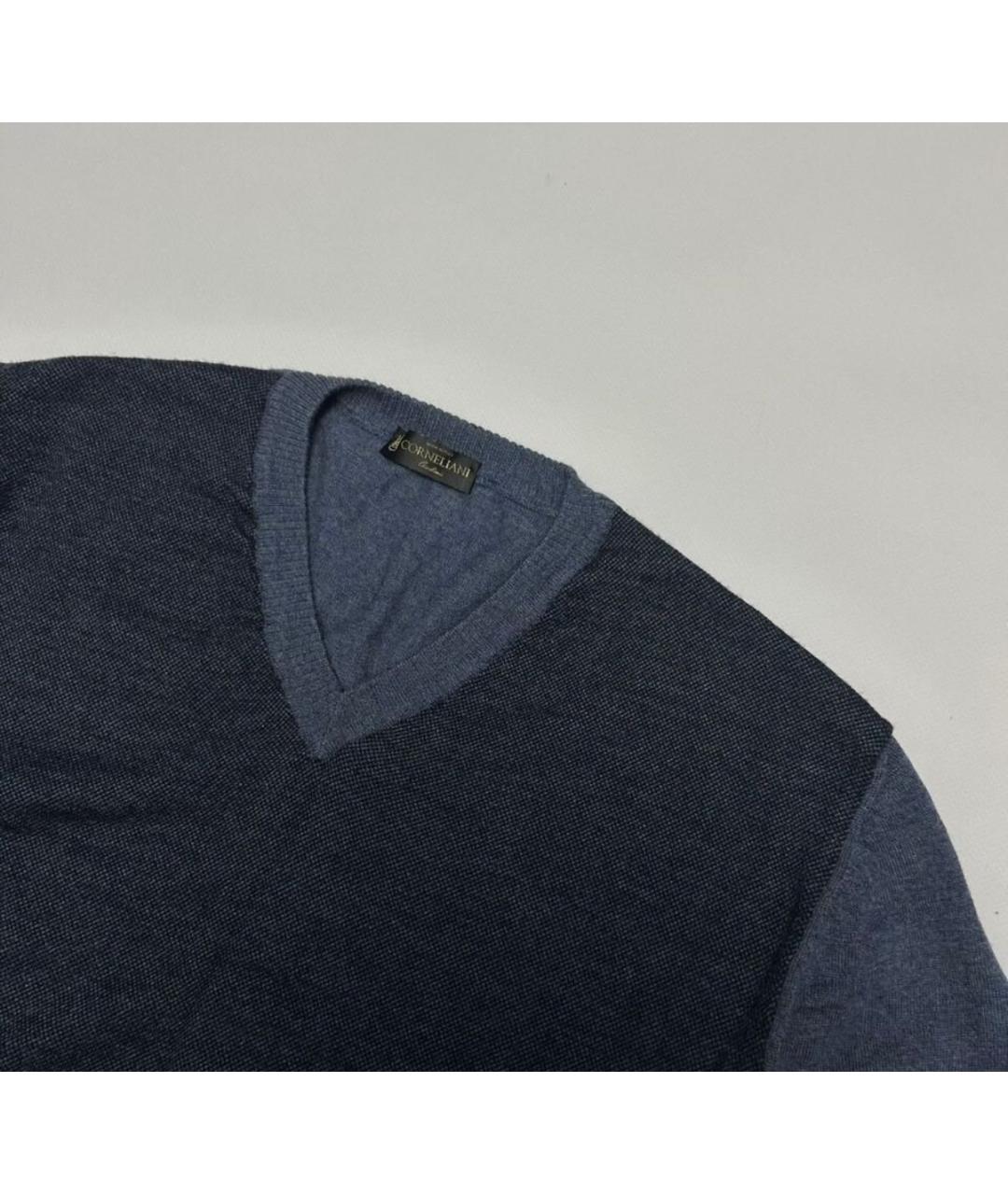 CORNELIANI Темно-синий шерстяной джемпер / свитер, фото 3