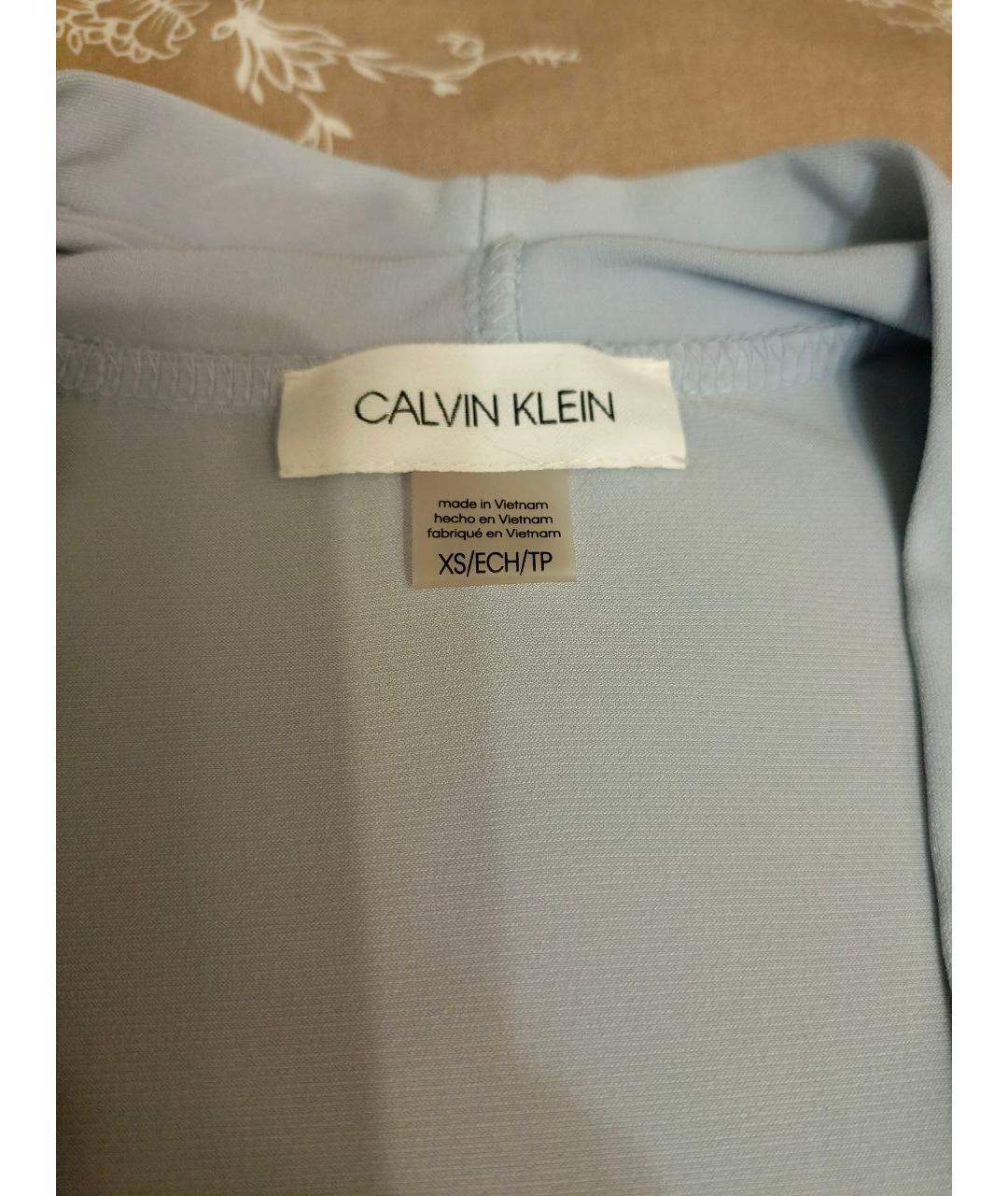 CALVIN KLEIN Голубая полиэстеровая майка, фото 4