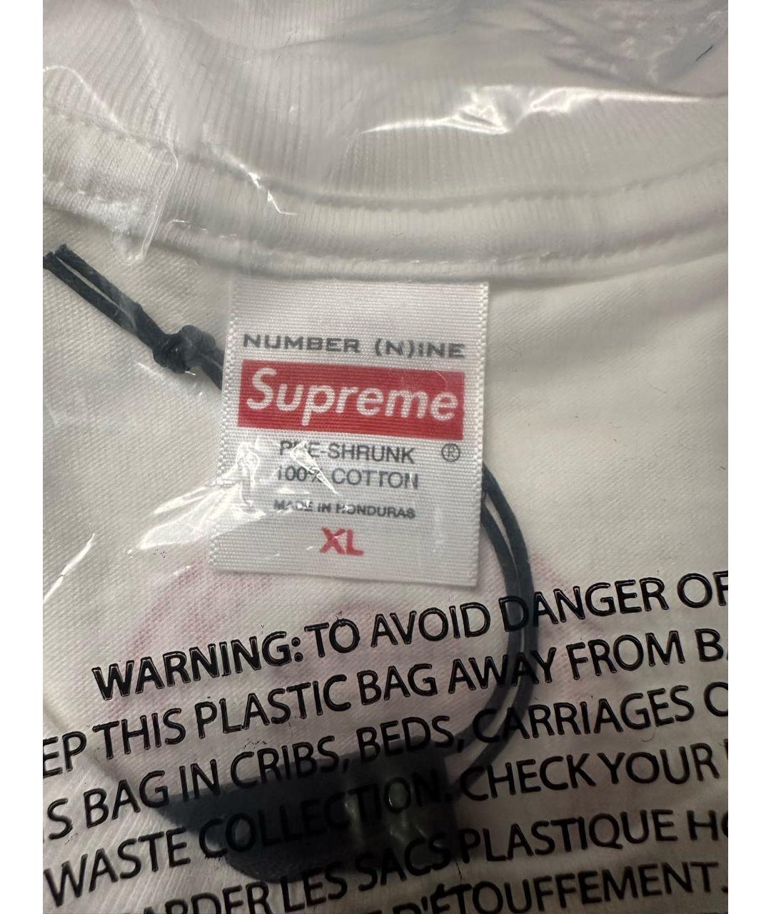 SUPREME Белая хлопковая футболка, фото 5