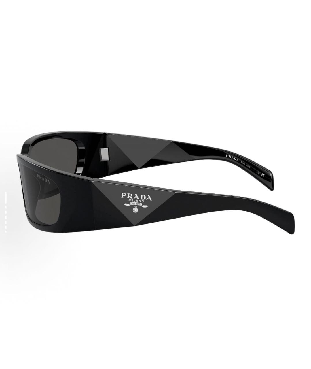 PRADA Черные пластиковые солнцезащитные очки, фото 3