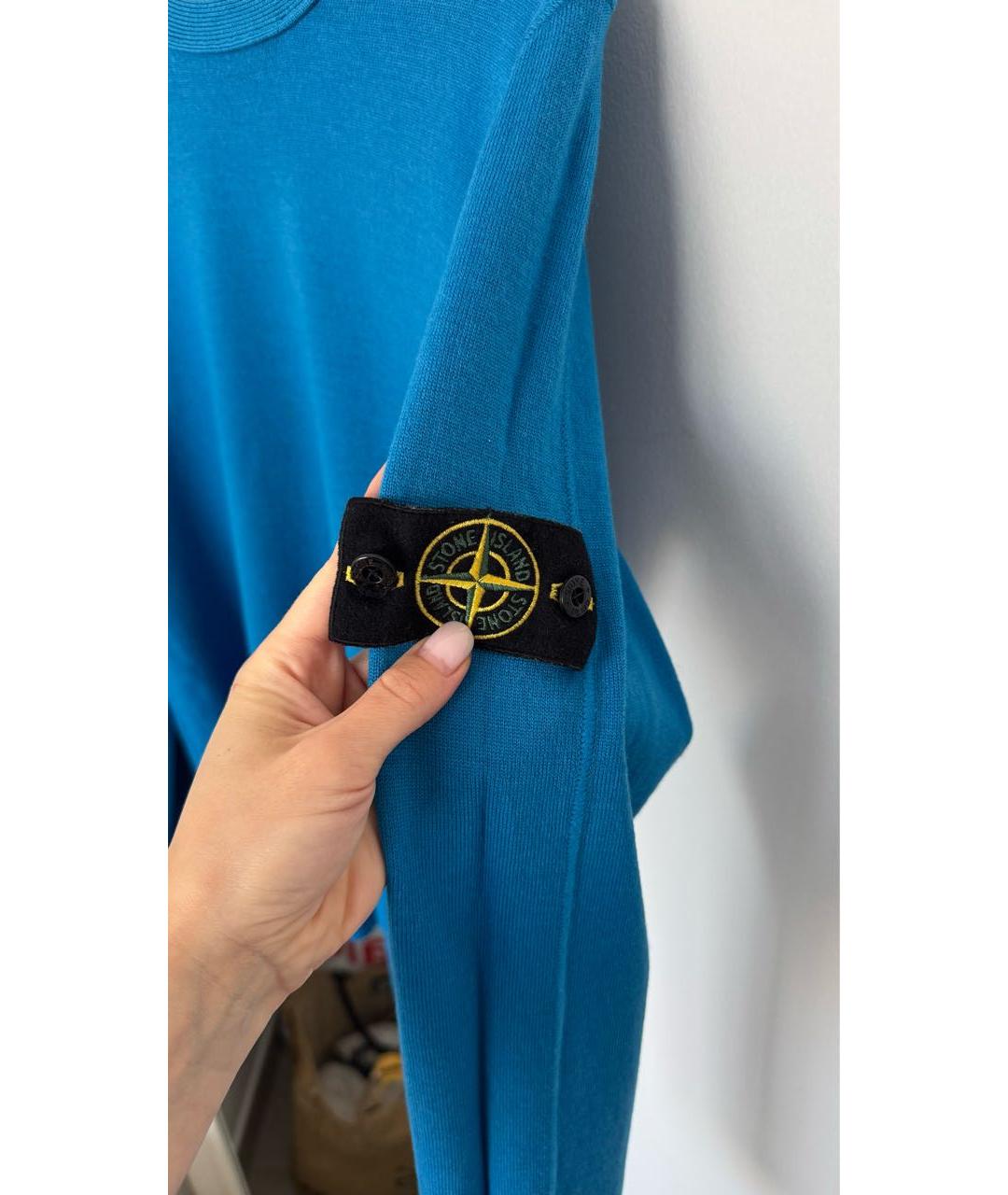 STONE ISLAND Синий шерстяной джемпер / свитер, фото 3