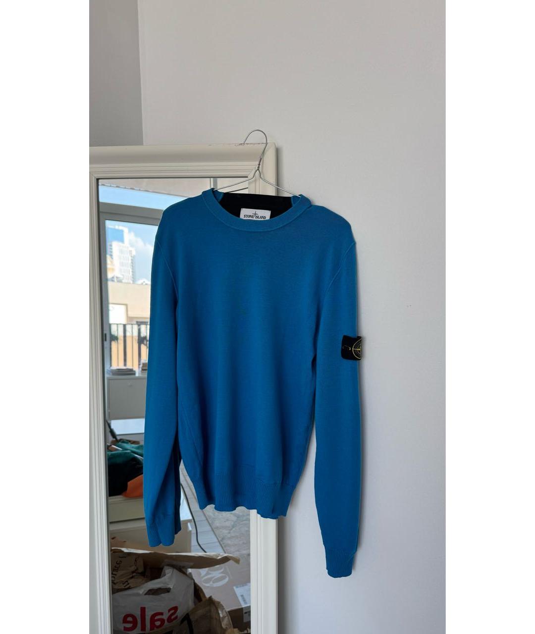 STONE ISLAND Синий шерстяной джемпер / свитер, фото 5
