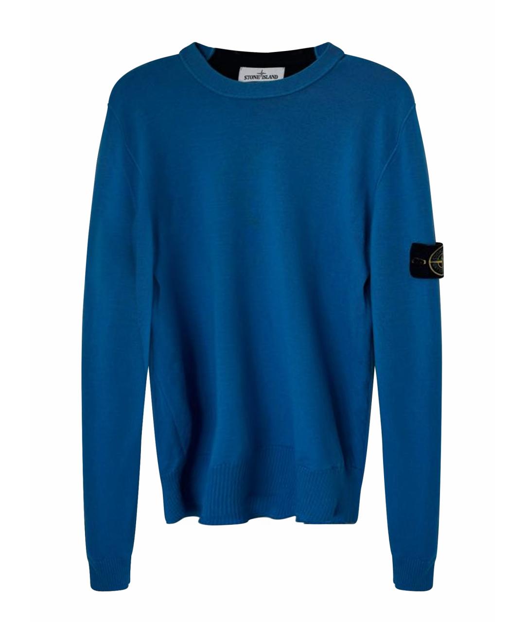 STONE ISLAND Синий шерстяной джемпер / свитер, фото 1