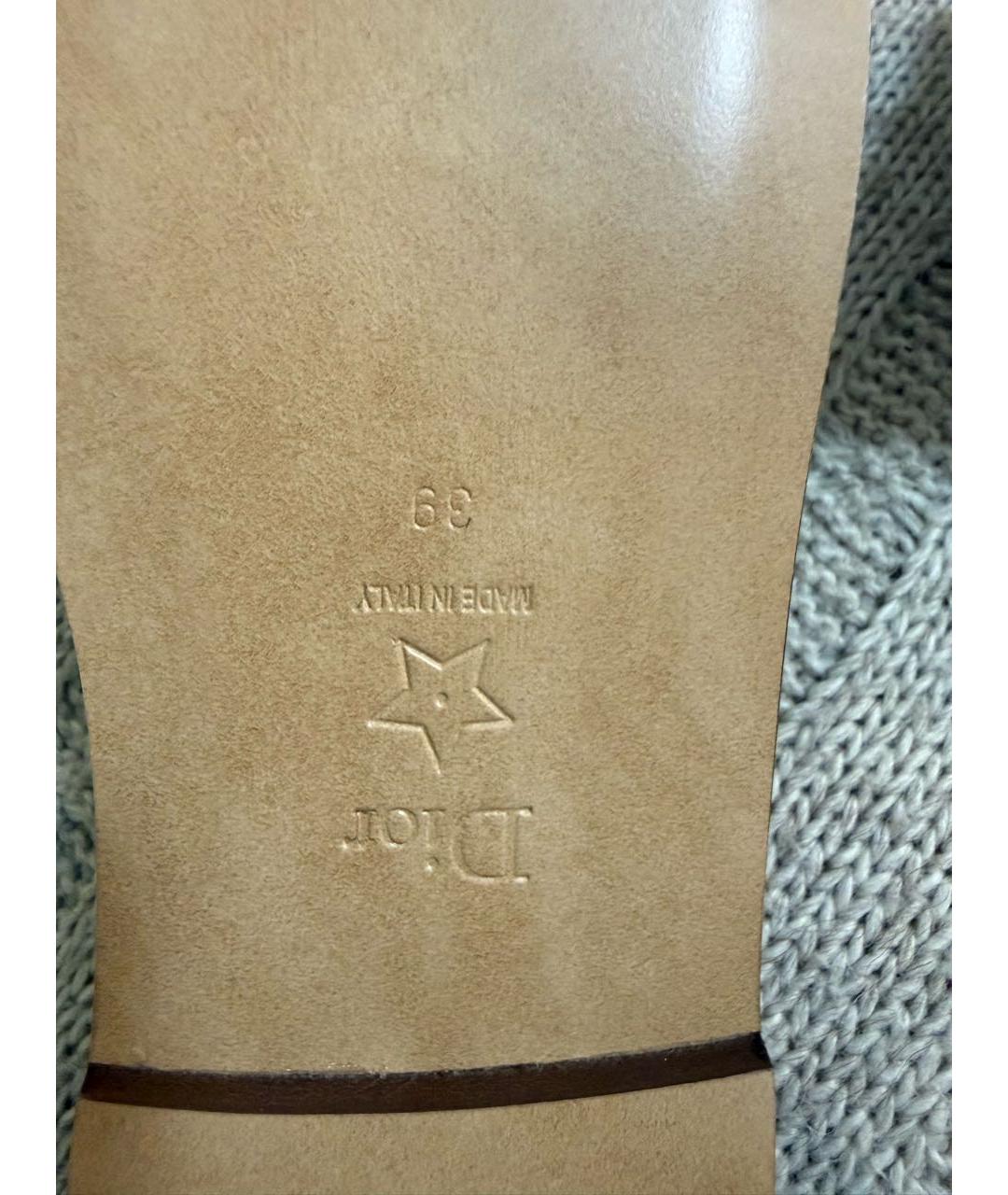 CHRISTIAN DIOR Голубые кожаные сабо, фото 5