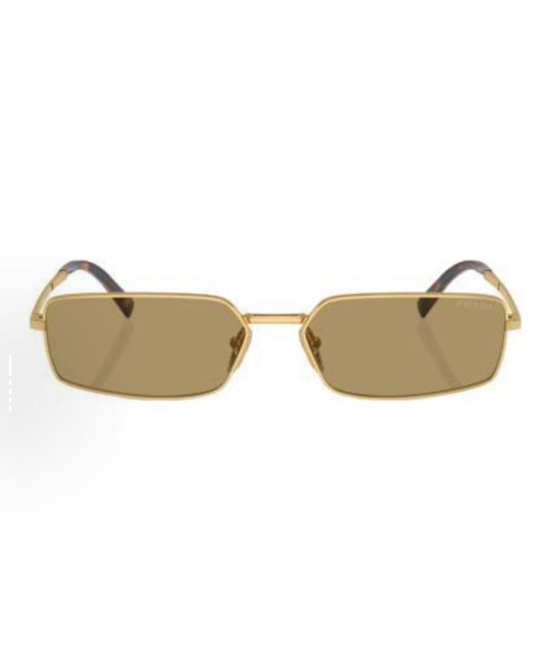 PRADA Золотые металлические солнцезащитные очки, фото 2
