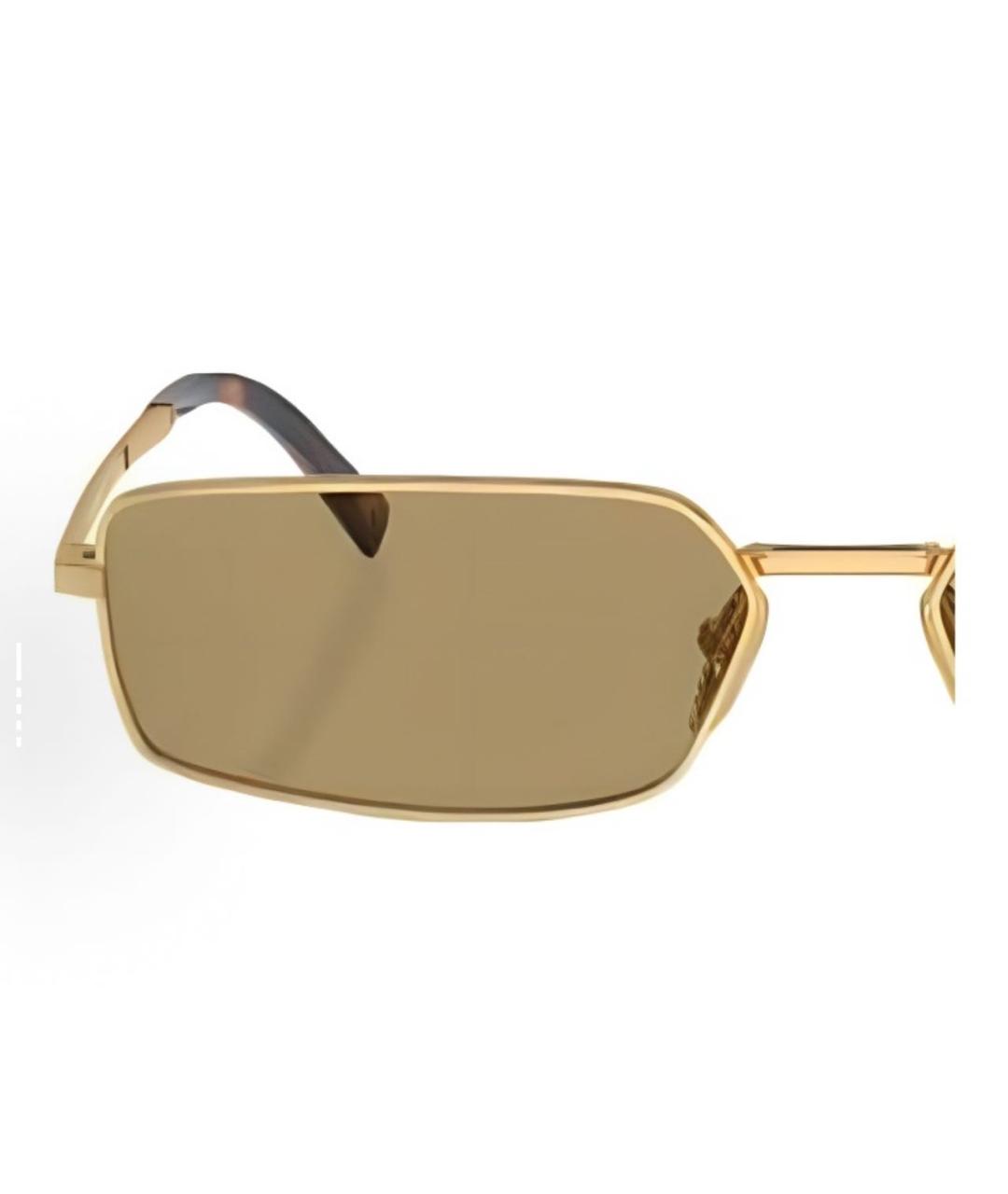 PRADA Золотые металлические солнцезащитные очки, фото 4