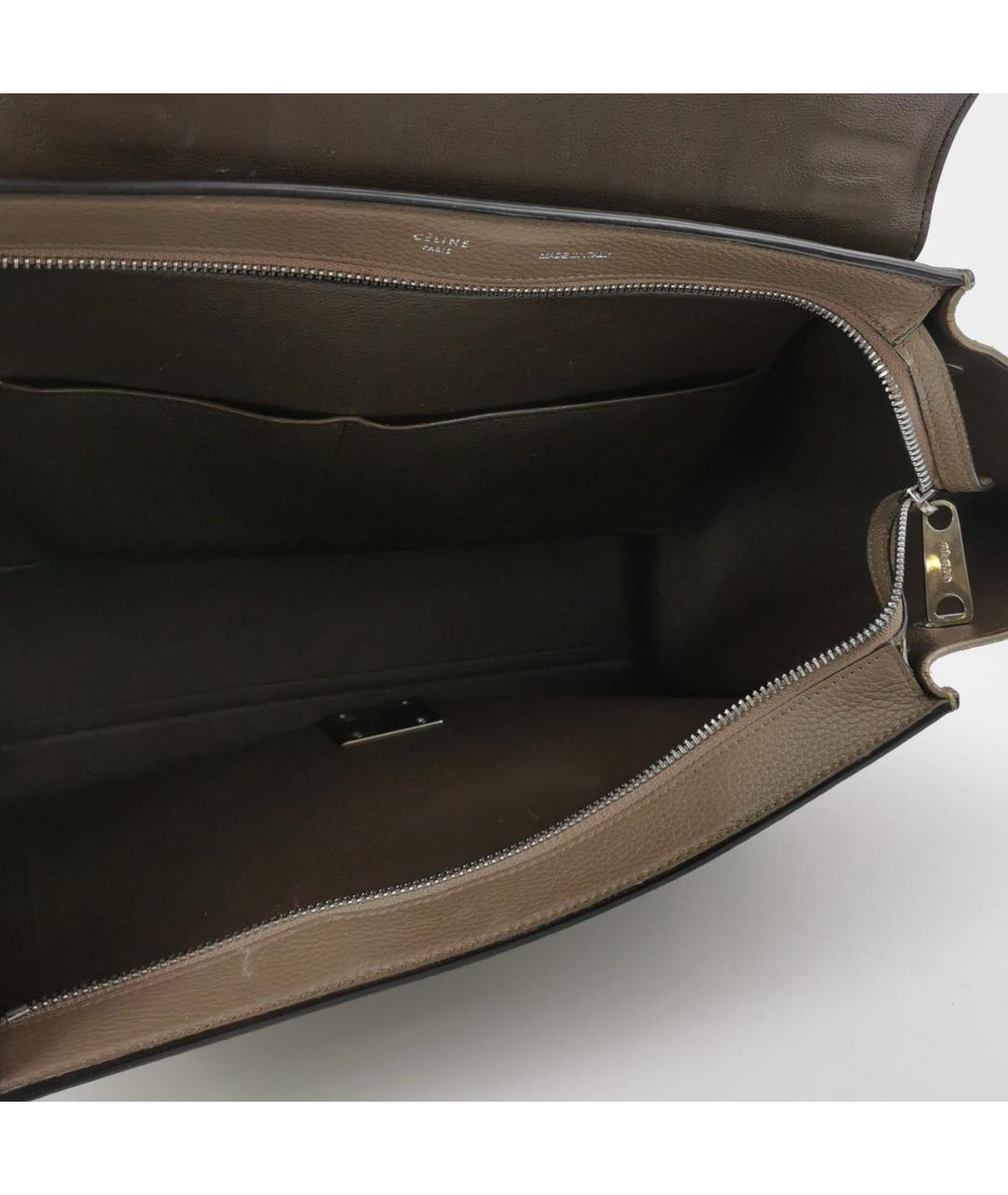 CELINE Коричневая кожаная сумка через плечо, фото 6