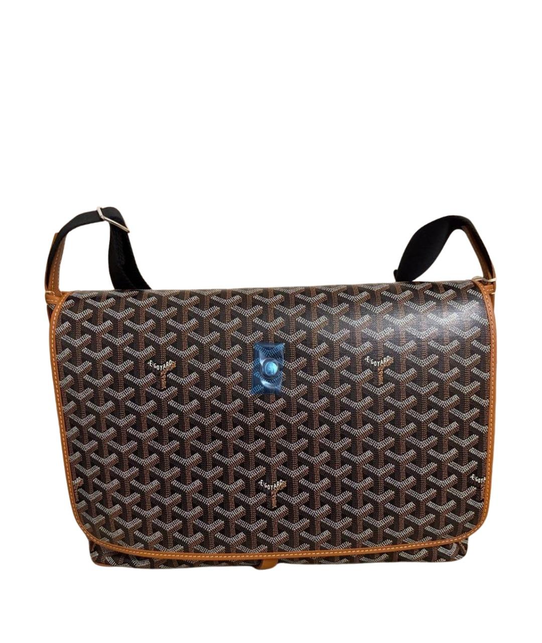 GOYARD Коричневая кожаная сумка на плечо, фото 1