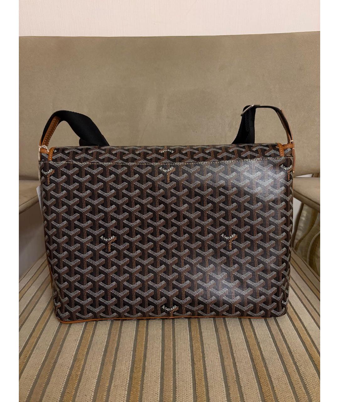 GOYARD Коричневая кожаная сумка на плечо, фото 3
