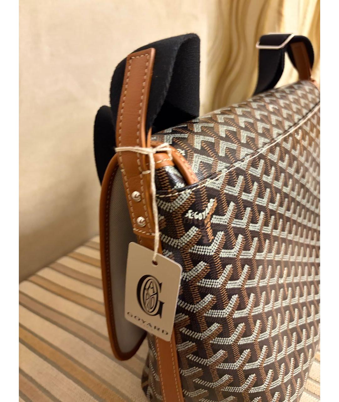 GOYARD Коричневая кожаная сумка на плечо, фото 5