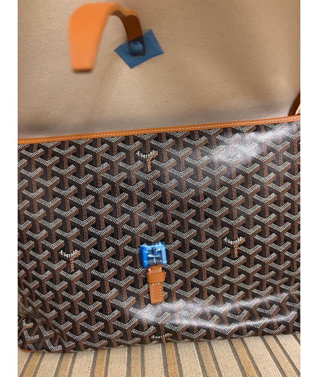 GOYARD Коричневая кожаная сумка на плечо, фото 4