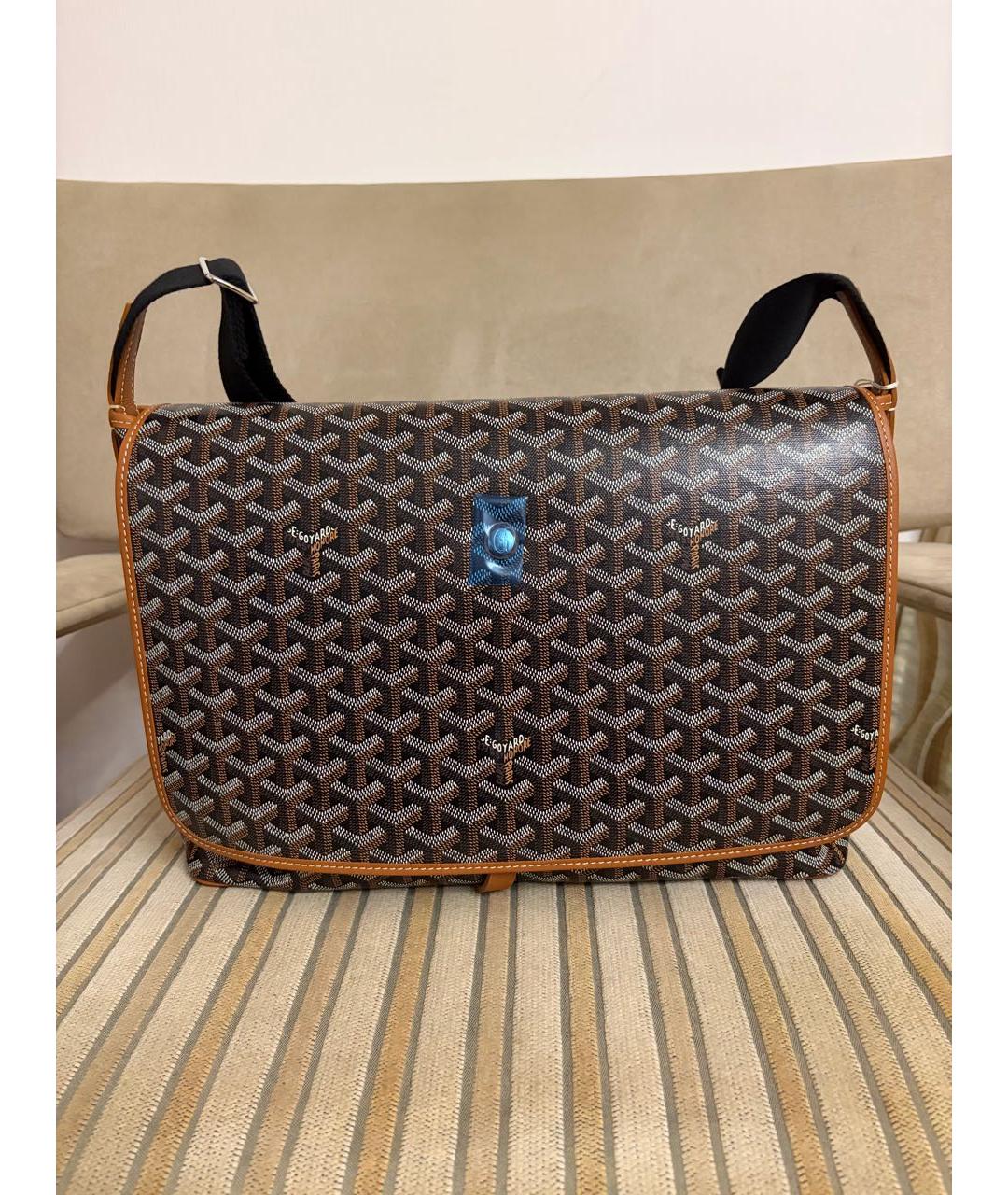 GOYARD Коричневая кожаная сумка на плечо, фото 8