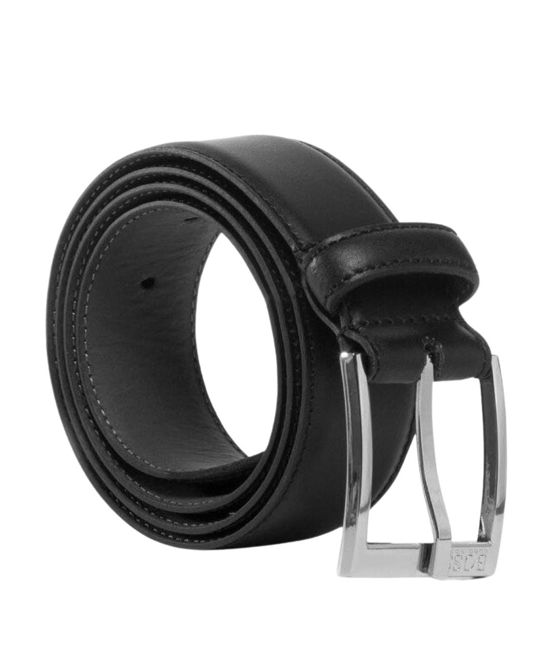 HUGO BOSS Черный кожаный ремень, фото 1