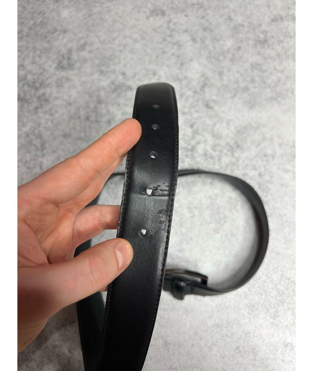 HUGO BOSS Черный кожаный ремень, фото 8
