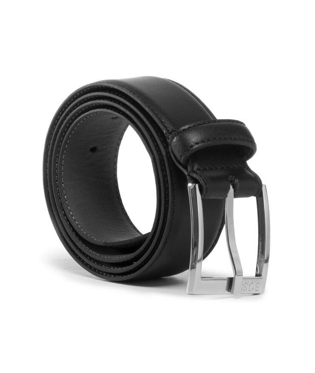 HUGO BOSS Черный кожаный ремень, фото 9